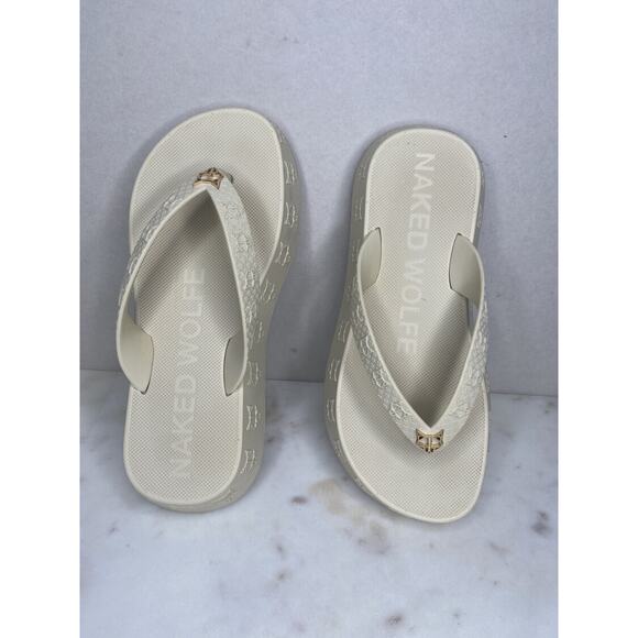 Nakedwolfe Womens Shoes EU Size 38-39 Holiday Platform Chunky Flip Flop Sandals - Picture 4 of 12